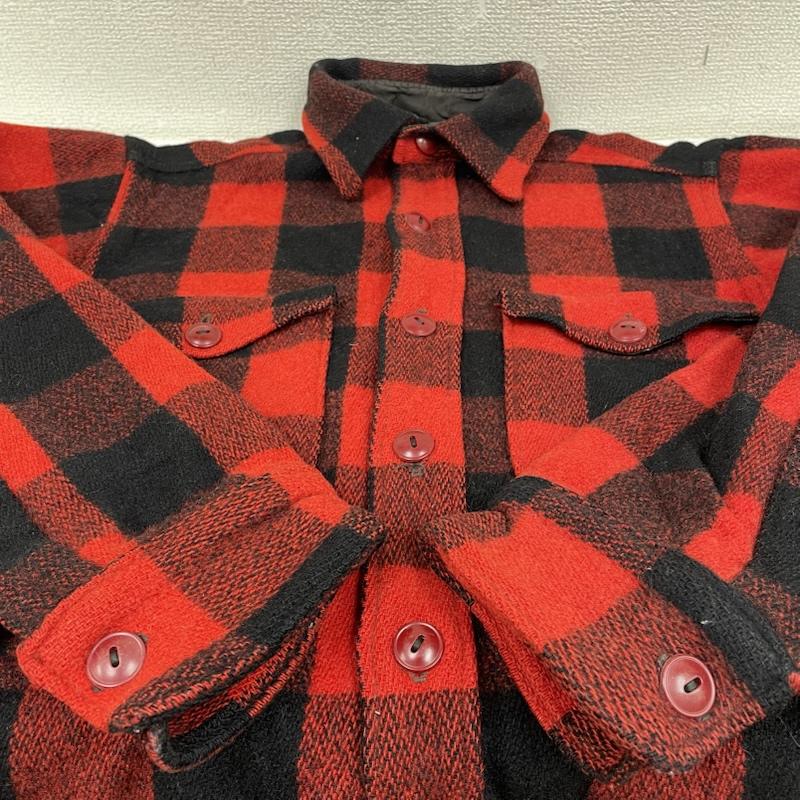 ウールリッチ WOOLRICH ジャケット、上着 ジャンパー、ブルゾン 50s 長袖 シャツ ジャケット ヴィンテージ マチ付き バッファローチェック - チェック 黒 / ブラック / black X 赤 / レッド / red メンズ USED 古着 中古 50145716