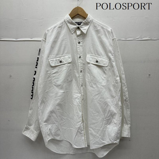 ポロスポーツラルフローレン POLOSPORT シャツ、ブラウス 長袖 90s 袖 ロゴ レギュラーカラー シャツ M 白 / ホワイト / white メンズ USED 古着 中古 50145723