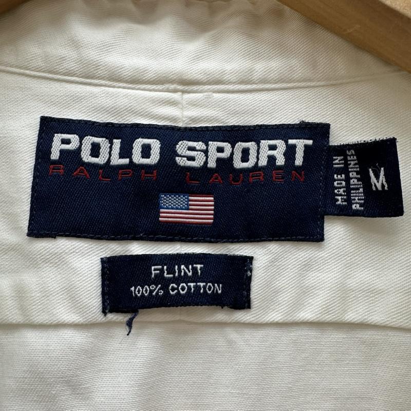 ポロスポーツラルフローレン POLOSPORT シャツ、ブラウス 長袖 90s 袖 ロゴ レギュラーカラー シャツ M 白 / ホワイト / white メンズ USED 古着 中古 50145723