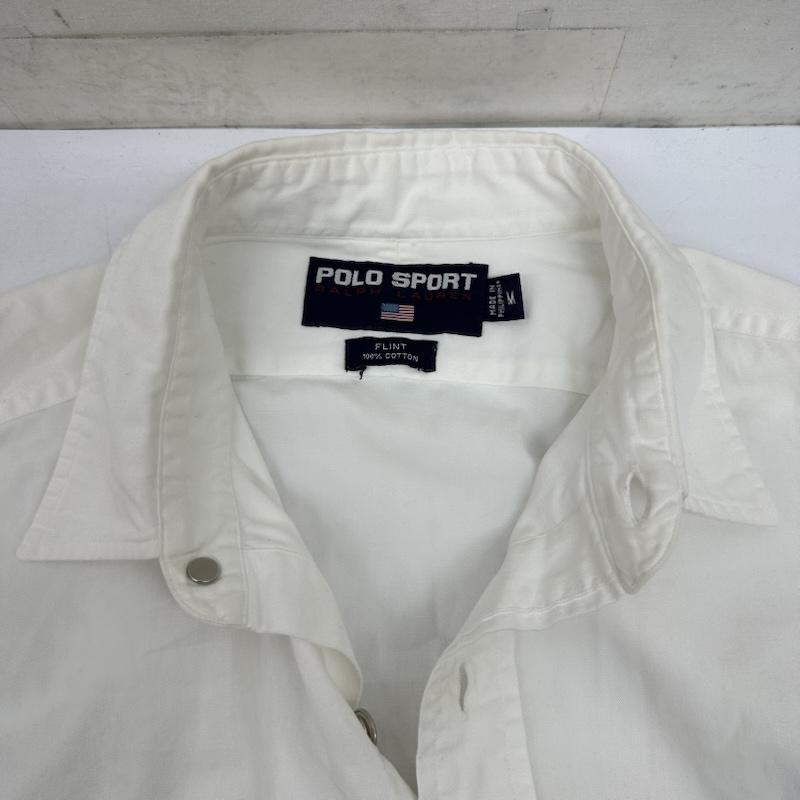 ポロスポーツラルフローレン POLOSPORT シャツ、ブラウス 長袖 90s 袖 ロゴ レギュラーカラー シャツ M 白 / ホワイト / white メンズ USED 古着 中古 50145723