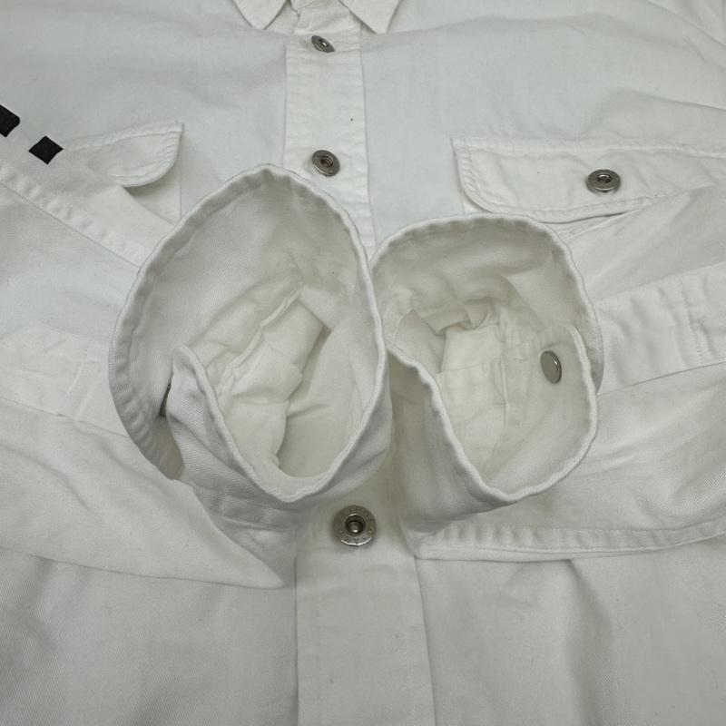 ポロスポーツラルフローレン POLOSPORT シャツ、ブラウス 長袖 90s 袖 ロゴ レギュラーカラー シャツ M 白 / ホワイト / white メンズ USED 古着 中古 50145723