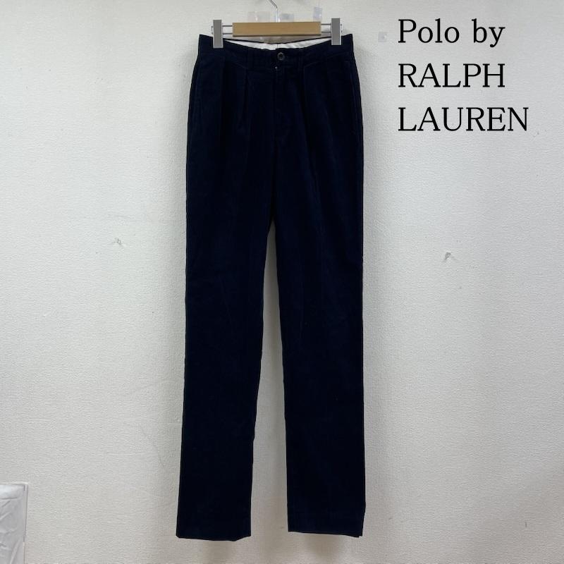 ポロバイラルフローレン Polo by RALPH LAUREN パンツ ワークパンツ、ペインターパンツ 90s 2タック スラックス コーデュロイ パンツ ジップフライ スリム 細目 タイトシルエット 28インチ 無地 紺 / ネイビー / navy メンズ USED 古着 中古 50145726