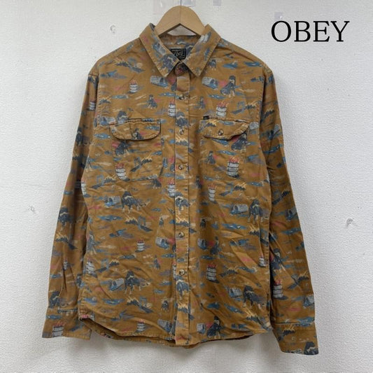 オベイ OBEY シャツ、ブラウス 長袖 長袖 フランネルシャツ ブラウス Shirt ロングスリーブ 総柄 プリント M 総柄 マルチカラー / マルチカラー / multicolor メンズ USED 古着 中古 50145746