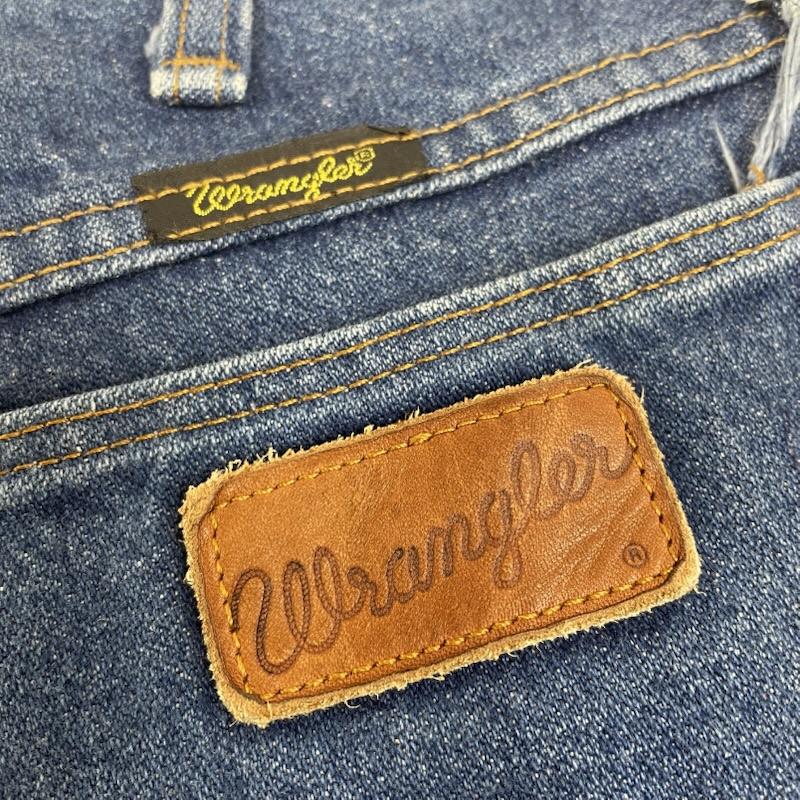 ラングラー Wrangler パンツ デニム、ジーンズ 80s ヴィンテージ カナダ製 スリム デニム パンツ ジップフライ ロゴ 刺繍 パッチ サイズ11 - ロゴ、文字 X 刺繍 インディゴ / インディゴ / Indigo メンズ USED 古着 中古 50145748