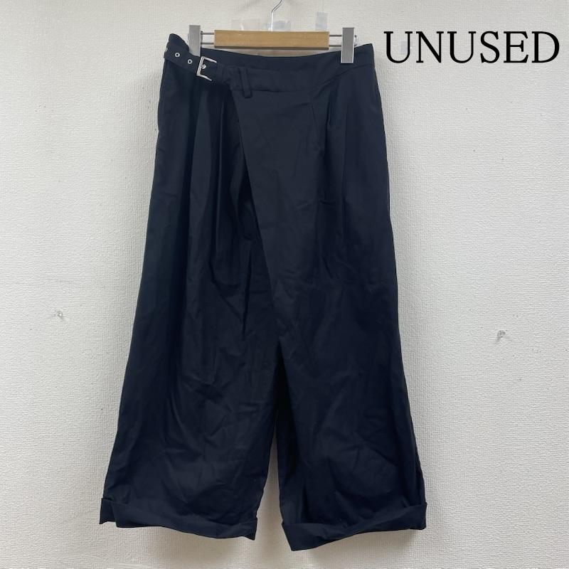 アンユーズド UNUSED パンツ スラックス 16SS WIDE WRAP PANTS サイドベルト ワイド スラックス パンツ アシンメトリ― UW0481 サイズ00 - 無地 紺 / ネイビー / navy メンズ USED 古着 中古 50145751