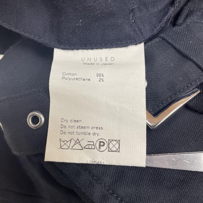 アンユーズド UNUSED パンツ スラックス 16SS WIDE WRAP PANTS サイドベルト ワイド スラックス パンツ アシンメトリ― UW0481 サイズ00 - 無地 紺 / ネイビー / navy メンズ USED 古着 中古 50145751
