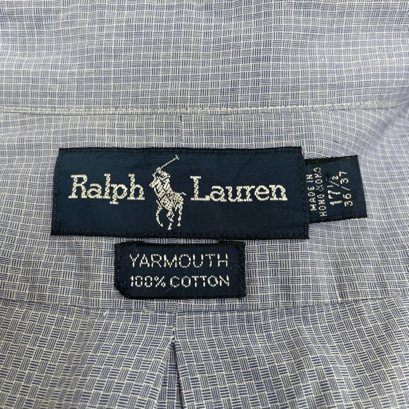 ラルフローレン RALPHLAUREN シャツ、ブラウス 長袖 90s YARMOUTH 長袖 ボタンダウン シャツ ブラウス チェック サイズ14 1/2 36/37 - チェック X ワンポイント X ロゴ、文字 X 刺繍 白 / ホワイト / white X 青 / ブルー / blue メンズ USED 古着 中古 50145759