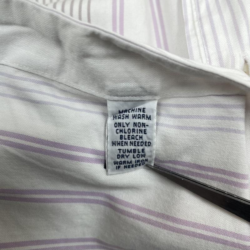 ラルフローレン RALPHLAUREN シャツ、ブラウス 長袖 長袖 ストライプ柄 3点留め ボタンダウン マチ付き シャツ ブラウス XXL ストライプ 白 / ホワイト / white メンズ USED 古着 中古 50145760