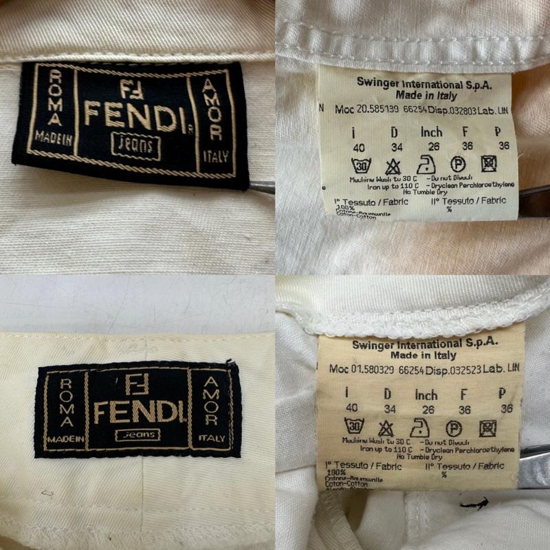 フェンディ FENDI セットアップ セットアップ グラデーション トラッカー ジャケット フレア パンツ セットアップ 40 白 / ホワイト / white X 橙 / オレンジ / orange レディース USED 古着 中古 50145820