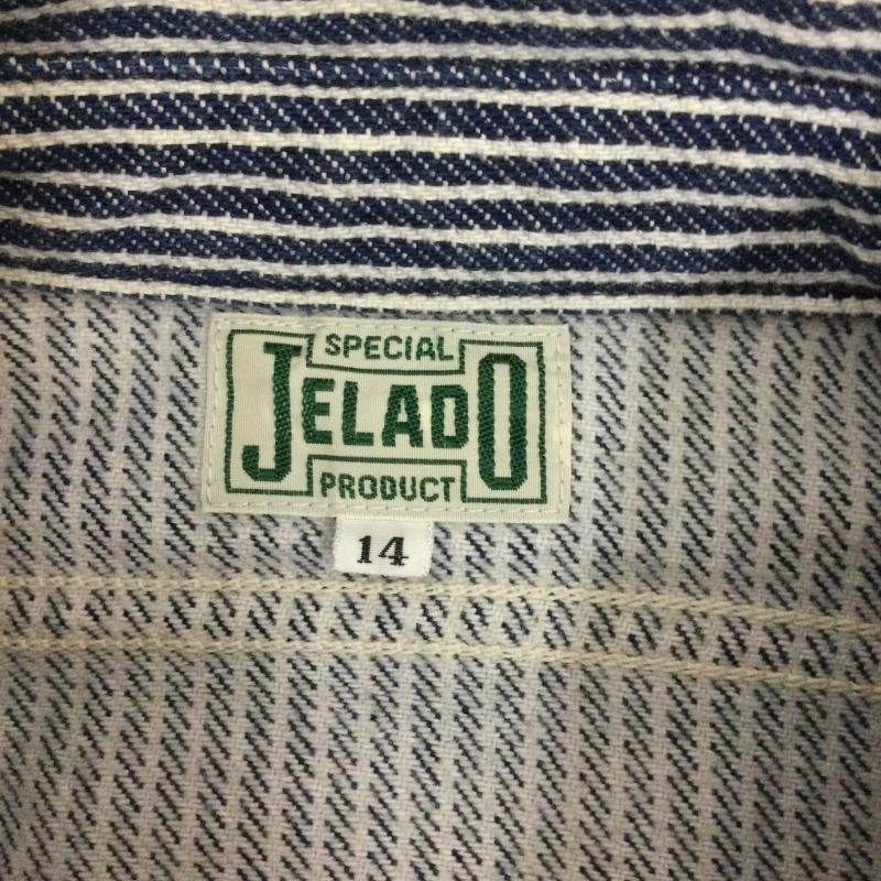 ジェラード JELADO シャツ、ブラウス 長袖 JELADOジェラード ヴィンテージレプリカ ヒッコリーワークシャツ S ストライプ 白 / ホワイト / white X 青 / ブルー / blue メンズ USED 古着 中古 50145870