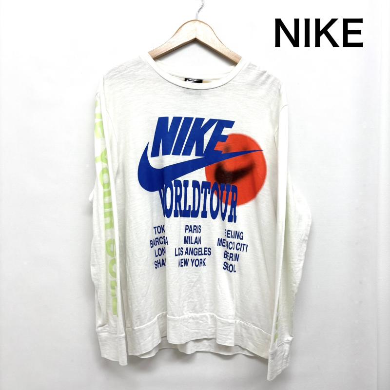 ナイキ NIKE Tシャツ 長袖 ロンT NSW WTOUR ワールドツアー dn4445-100 ロゴ L 白 / ホワイト / white メンズ USED 古着 中古 50145898