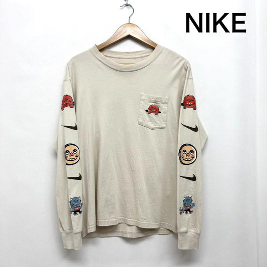 ナイキ NIKE Tシャツ 長袖 ロンT CZ6176-104 ロングスリーブ ポケット スケート プリント S メンズ USED 古着 中古 50145899