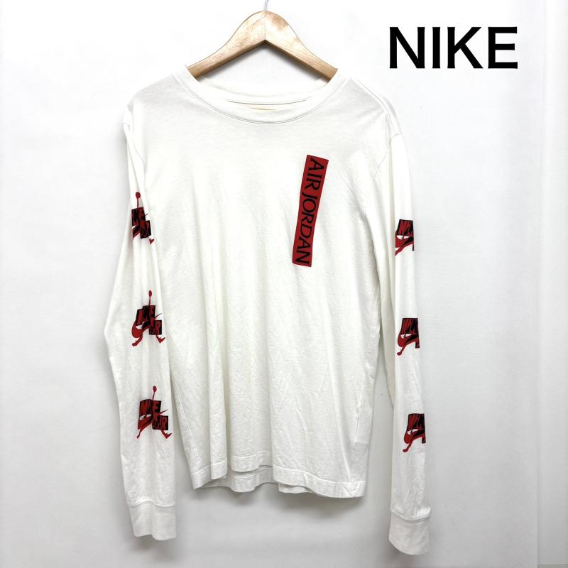 ナイキ NIKE Tシャツ 長袖 ロンT AIR JORDAN エアジョーダン cn3505-100 プリント ロゴ M 白 / ホワイト / white メンズ USED 古着 中古 50145903