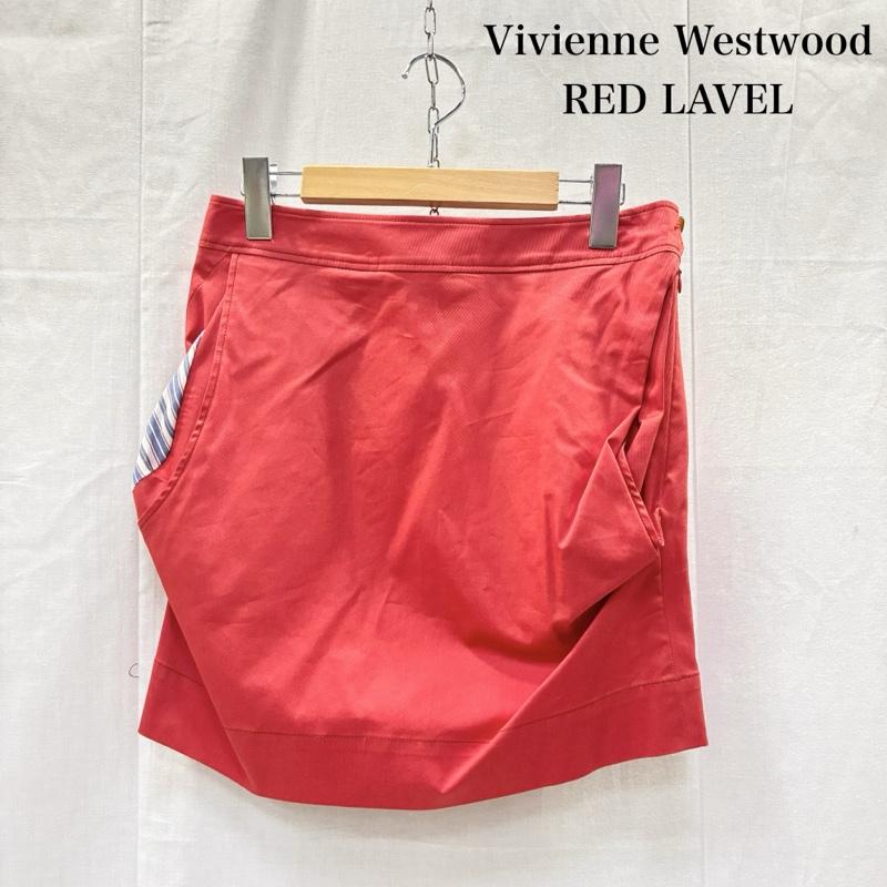 ヴィヴィアン ウエストウッド レッドレーベル Vivienne Westwood red label スカート ミニスカート 26MA103 タイトミニスカート red 42 ギャザーデザイン 42 無地 赤 / レッド / red レディース USED 古着 中古 50145916