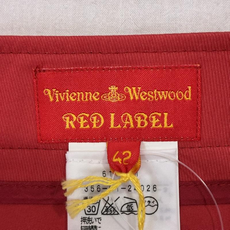 ヴィヴィアン ウエストウッド レッドレーベル Vivienne Westwood red label スカート ミニスカート 26MA103 タイトミニスカート red 42 ギャザーデザイン 42 無地 赤 / レッド / red レディース USED 古着 中古 50145916