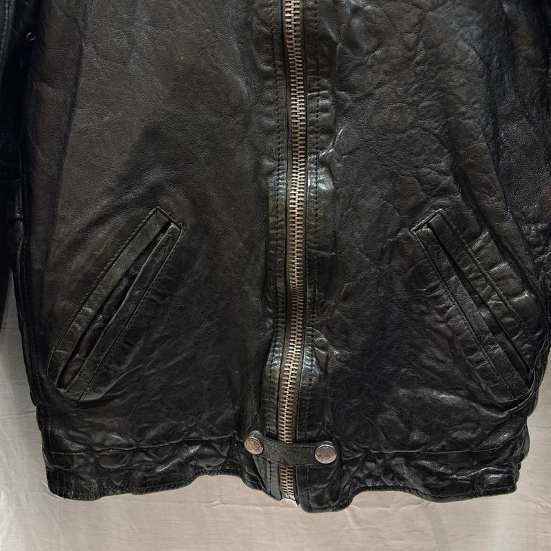 ゴールデングースデラックスブランド GOLDEN GOOSE DELUXE BRAND ジャケット、上着 ライダース G23U532 シングル ライダース カーフ レザー ジャケット エルボーパッチ スター スタッズ XS チェック 黒 / ブラック / black メンズ USED 古着 中古 50145948