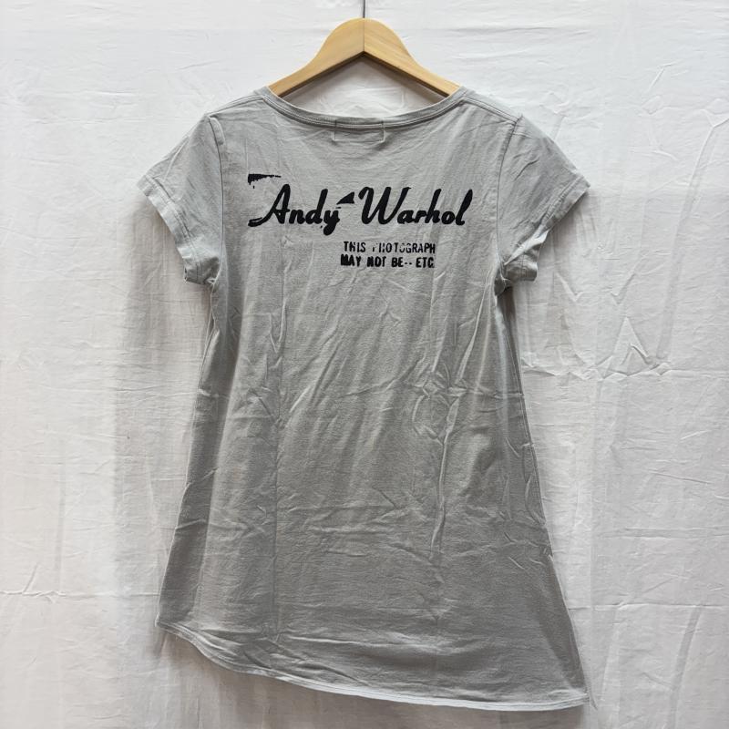 ヒステリックグラマー HYSTERIC GLAMOUR Tシャツ 半袖 Andy Warhol アンディーウォーホル アシンメトリー 変形 Tシャツ 0323CT01 FREE ロゴ、文字 X プリント 灰 / グレー / gray レディース USED 古着 中古 50145965