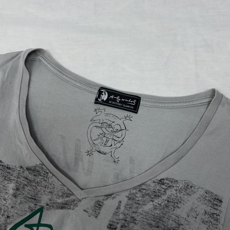 ヒステリックグラマー HYSTERIC GLAMOUR Tシャツ 半袖 Andy Warhol アンディーウォーホル アシンメトリー 変形 Tシャツ 0323CT01 FREE ロゴ、文字 X プリント 灰 / グレー / gray レディース USED 古着 中古 50145965