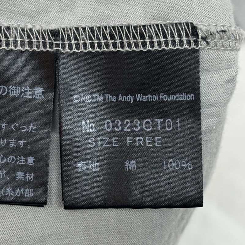 ヒステリックグラマー HYSTERIC GLAMOUR Tシャツ 半袖 Andy Warhol アンディーウォーホル アシンメトリー 変形 Tシャツ 0323CT01 FREE ロゴ、文字 X プリント 灰 / グレー / gray レディース USED 古着 中古 50145965