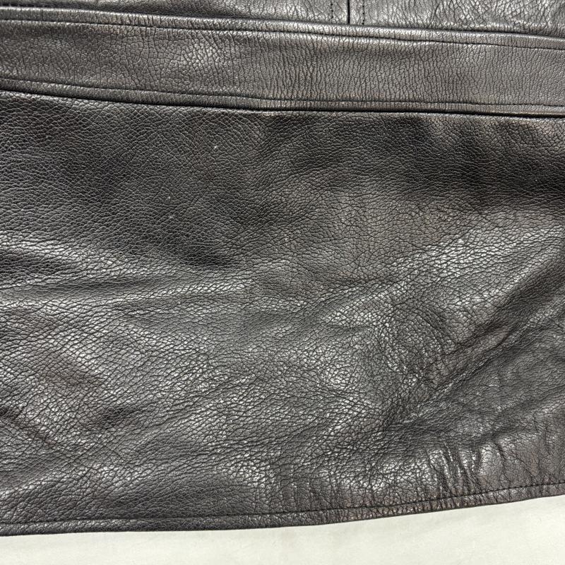 古着 USED ジャケット、上着 レザージャケット LES GAULOIS ERIKSON S フランス製 レザー ジャケット ハーフコート 裏チェック シボ革 L チェック 黒 / ブラック / black メンズ USED 古着 中古 50145967