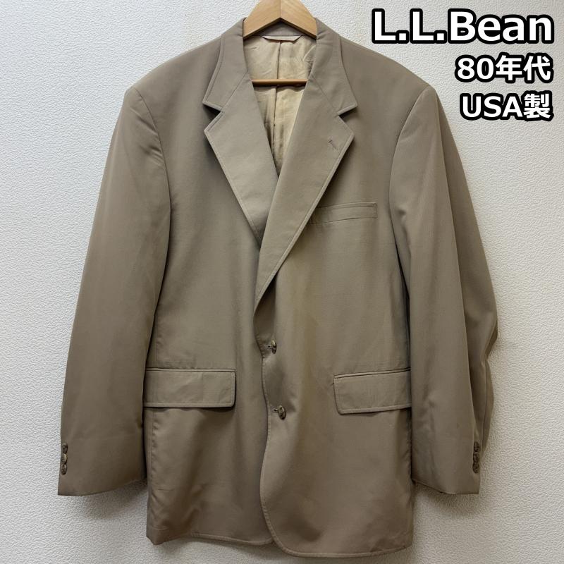 エルエルビーン L.L.Bean ジャケット、上着 ジャケット、ブレザー 80s USA製 ポリエステル 2釦 テーラード ジャケット ブレザー ヴィンテージ 46 ベージュ / ベージュ / beige メンズ USED 古着 中古 50145975