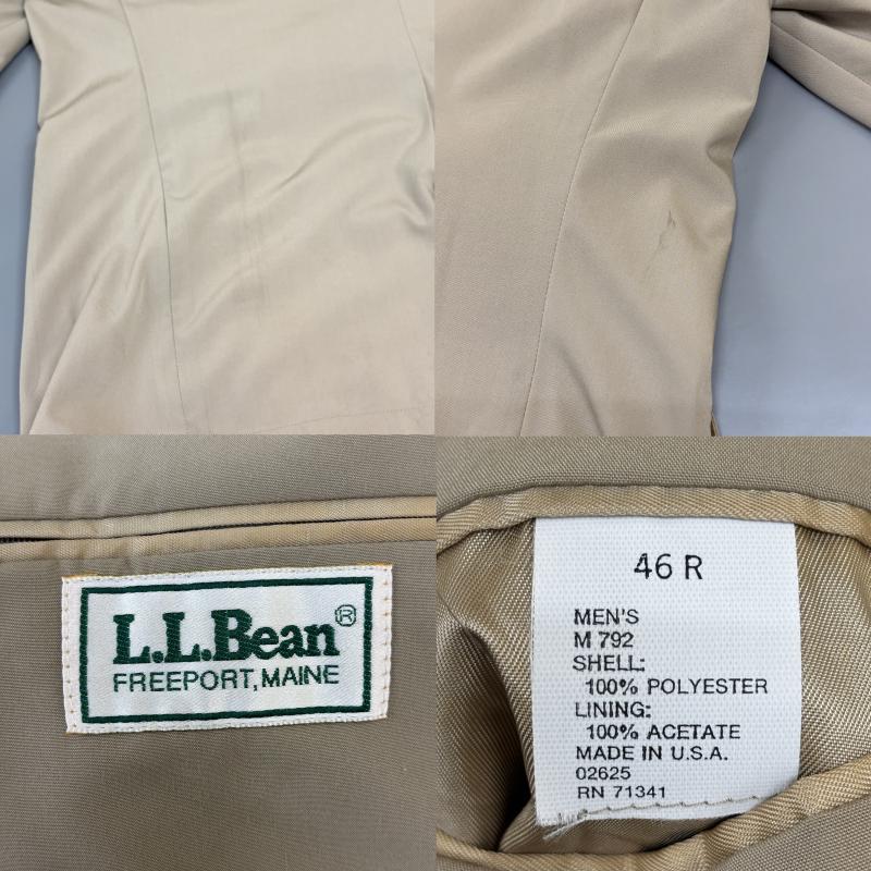 エルエルビーン L.L.Bean ジャケット、上着 ジャケット、ブレザー 80s USA製 ポリエステル 2釦 テーラード ジャケット ブレザー ヴィンテージ 46 ベージュ / ベージュ / beige メンズ USED 古着 中古 50145975