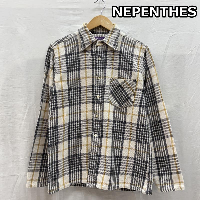 ネペンテス NEPENTHES シャツ、ブラウス 長袖 ヘビーウェイト コットン ロングスリーブ フランネル チェック ワーク シャツ S チェック メンズ USED 古着 中古 50146008