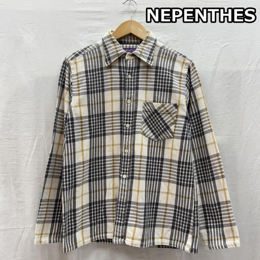 ネペンテス NEPENTHES シャツ、ブラウス 長袖 ヘビーウェイト コットン ロングスリーブ フランネル チェック ワーク シャツ S チェック メンズ USED 古着 中古 50146008