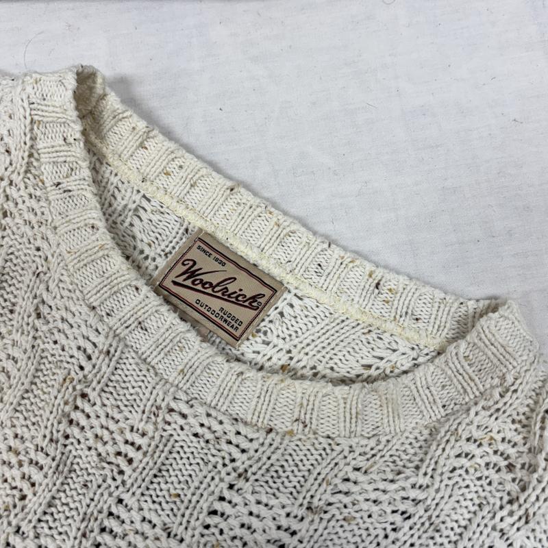 ウールリッチ WOOLRICH ニット、セーター 長袖 90s USA製 ケーブル ニット コットン クルーネック ビッグサイズ ヴィンテージ セーター L メンズ USED 古着 中古 50146019