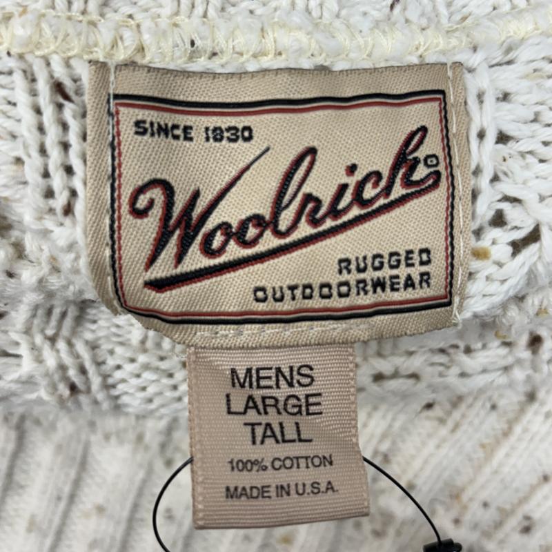ウールリッチ WOOLRICH ニット、セーター 長袖 90s USA製 ケーブル ニット コットン クルーネック ビッグサイズ ヴィンテージ セーター L メンズ USED 古着 中古 50146019