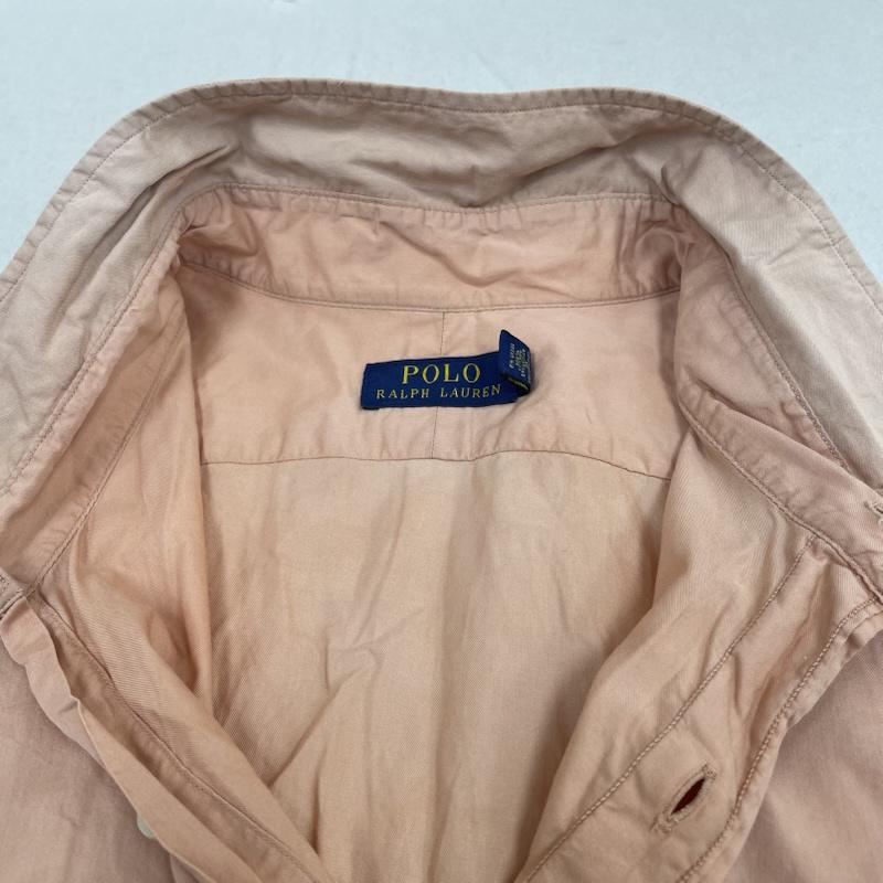 ポロラルフローレン POLO RALPH LAUREN シャツ、ブラウス 長袖 長袖 シャツ ブラウス Shirt ロングスリーブ ボタン ポニーロゴ 刺繍 ワンポイント 大きめ サーモンピンク XXL ロゴ、文字 X 刺繍 X ワンポイント 橙 / オレンジ / orange メンズ USED 古着 中古 50146025