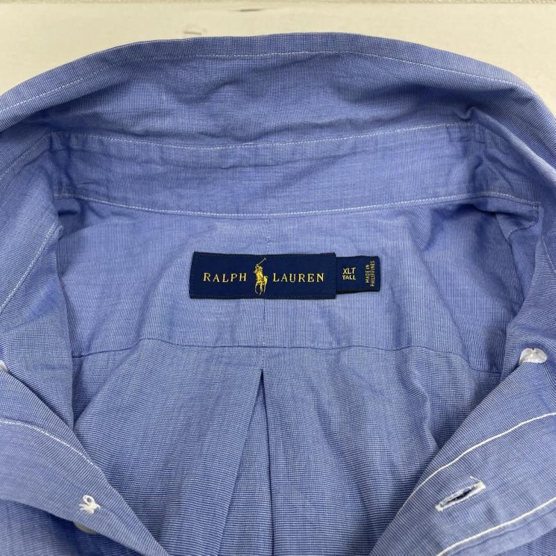 ラルフローレン RALPHLAUREN シャツ、ブラウス 長袖 長袖 オックスフォード ボタンダウンシャツ ブラウス Shirt ロングスリーブ ポニーロゴ 刺繍 ワンポイント サイズXLT - ロゴ、文字 X 刺繍 X ワンポイント 青 / ブルー / blue メンズ USED 古着 中古 50146026