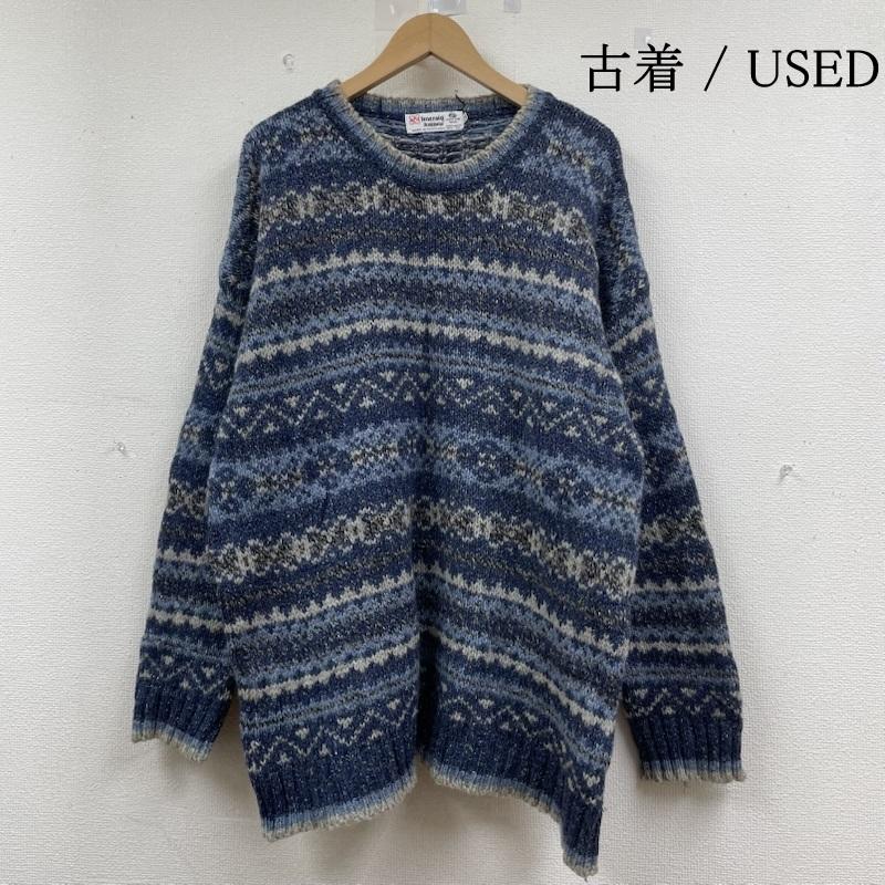 古着 USED ニット、セーター 長袖 長袖 ニット セーター ロングスリーブ ボーダー ウール クルーネック 英国製 スコットランド製 LL ボーダー柄 マルチカラー / マルチカラー / multicolor メンズ USED 古着 中古 50146030