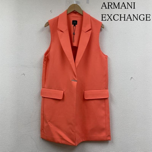 アルマーニエクスチェンジ ARMANI EXCHANGE ベスト ベスト ロング丈 ベスト ジレ ジャケット スナップボタン 前開き 無地 蛍光ピンクオレンジ系カラー 襟付き M 無地 橙 / オレンジ / orange レディース USED 古着 中古 50146057