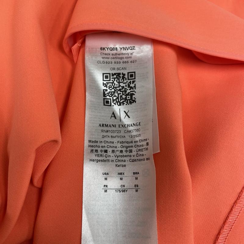 アルマーニエクスチェンジ ARMANI EXCHANGE ベスト ベスト ロング丈 ベスト ジレ ジャケット スナップボタン 前開き 無地 蛍光ピンクオレンジ系カラー 襟付き M 無地 橙 / オレンジ / orange レディース USED 古着 中古 50146057