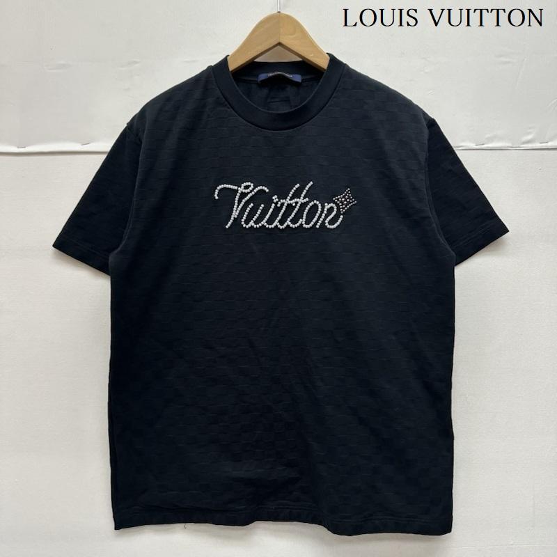 ルイヴィトン LOUIS VUITTON Tシャツ 半袖 25SS フロント ロゴ ビーズデザイン クルーネック Tシャツ RM252M JUV HTY93W M 黒 / ブラック / black メンズ USED 古着 中古 50146070
