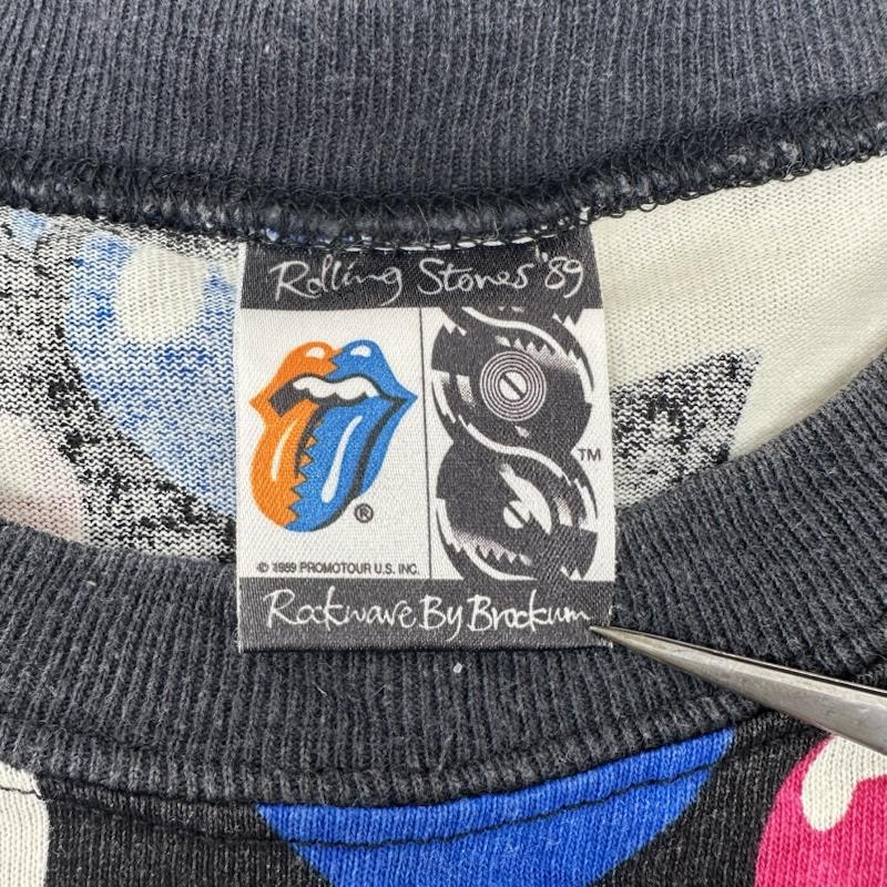 古着 USED Tシャツ 半袖 80s Rolling Stones ローリングストーンズ 総柄 バンド Tシャツ 1989年 1 マルチカラー / マルチカラー / multicolor メンズ USED 古着 中古 50146073