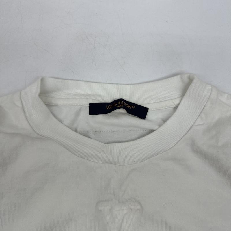 ルイヴィトン LOUIS VUITTON Tシャツ 長袖 25SS エンボス LV ロゴ ロングスリーブ Tシャツ RM251Q NPG HSY43W M 白 / ホワイト / white メンズ USED 古着 中古 50146074