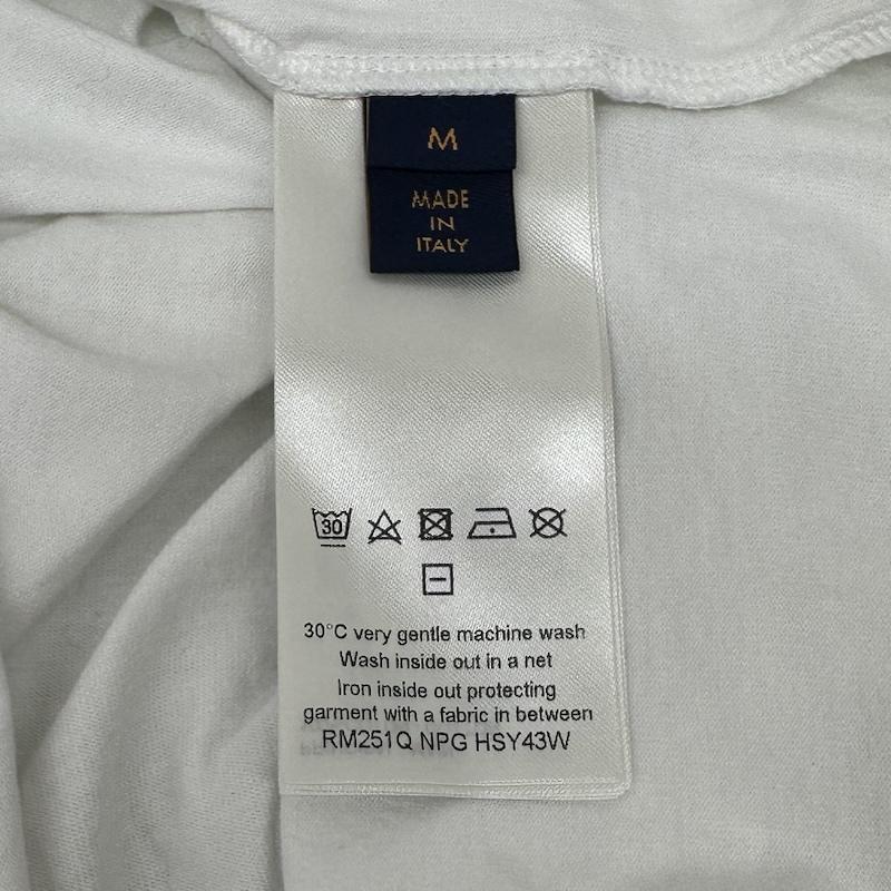ルイヴィトン LOUIS VUITTON Tシャツ 長袖 25SS エンボス LV ロゴ ロングスリーブ Tシャツ RM251Q NPG HSY43W M 白 / ホワイト / white メンズ USED 古着 中古 50146074