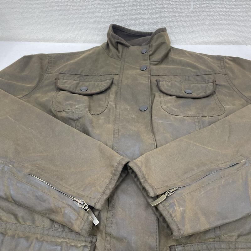 バブアー baubour ジャケット、上着 ジャンパー、ブルゾン UTILITY JACKET オイルド ジャケット フルジップアップ ブルゾン ロゴ 刺繍 サイズUK14 - 無地 カーキ / カーキ / khaki レディース USED 古着 中古 50146090