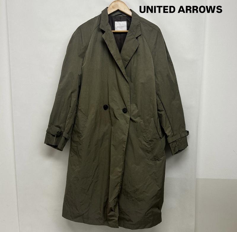 ユナイテッドアローズ UNITED ARROWS コート トレンチコート ナイロントレンチコート スプリングコート 38 無地 灰 / グレー / gray メンズ USED 古着 中古 50146123