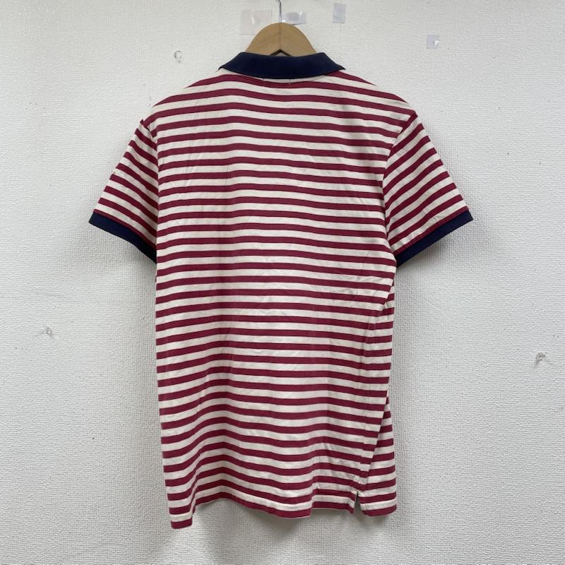 モンクレール MONCLER ポロシャツ 半袖 半袖 ポロシャツ 袖ロゴ 刺繍 ワンポイント ボタン ボーダー柄 121-091-83421-00 M ボーダー柄 X ロゴ、文字 X 刺繍 白 / ホワイト / white X 赤 / レッド / red X 紺 / ネイビー / navy メンズ USED 古着 中古 50146126