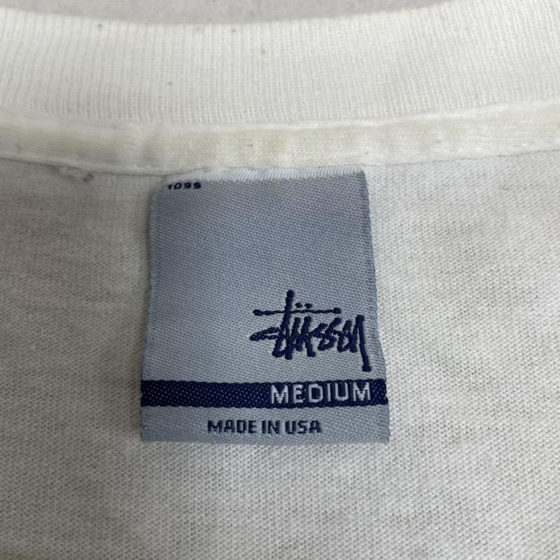 ステューシー STUSSY Tシャツ 半袖 90s 00s 銀タグ USA OLD 半袖 Tシャツ Shirt ハイビスカス ロゴ プリント M ロゴ、文字 X 花柄 X プリント 白 / ホワイト / white メンズ USED 古着 中古 50146131