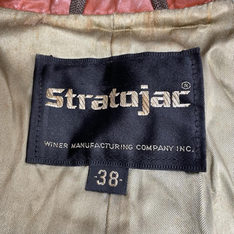 古着 USED コート コート一般 Stratojac ヴィンテージ レザー コート 本革 ダブルボタン リアルレザー ジャケット 38 無地 茶 / ブラウン / brown メンズ USED 古着 中古 50146155