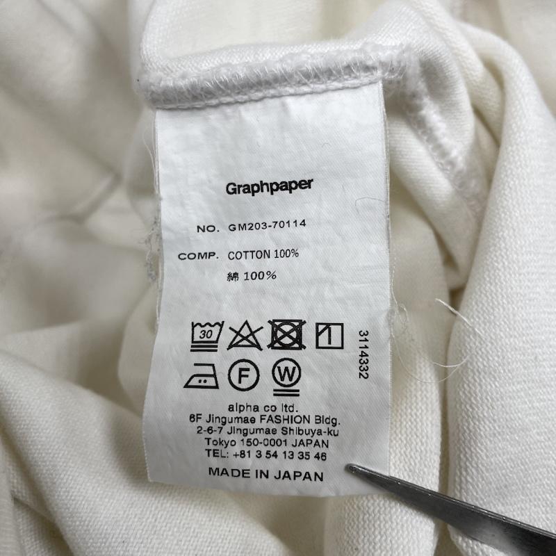 グラフペーパー Graphpaper Tシャツ 長袖 ロンT 長袖 Tシャツ モックネック Heavy Weight コットン天竺 gm203-70114 1 無地 白 / ホワイト / white メンズ USED 古着 中古 50146170