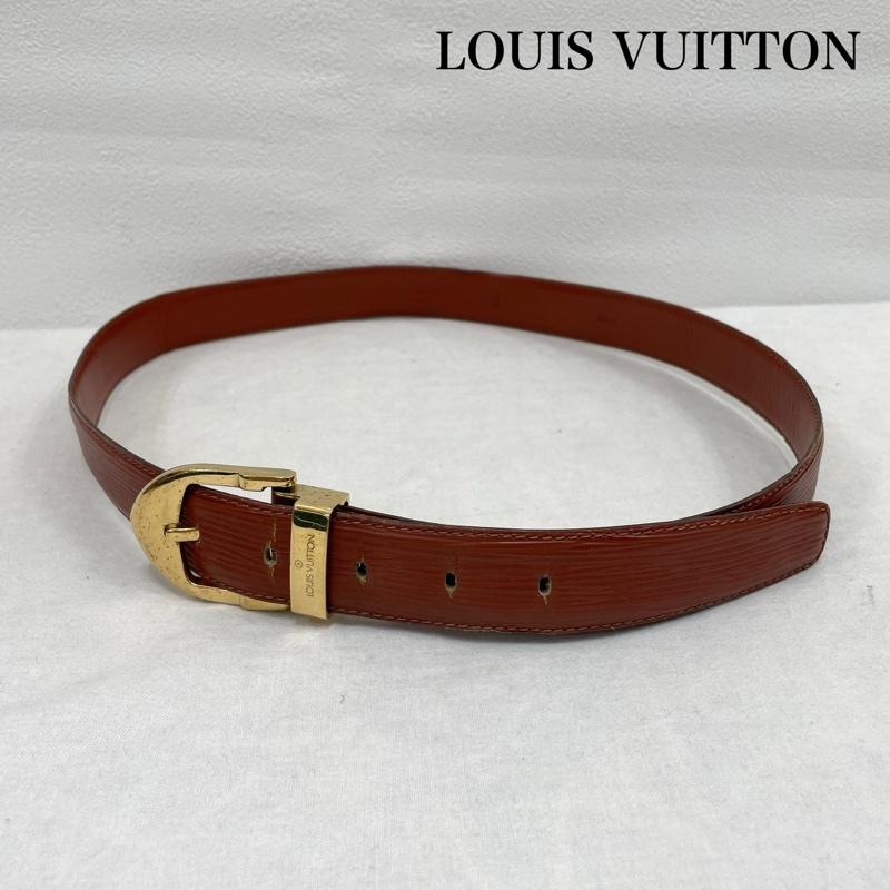 ルイヴィトン LOUIS VUITTON ベルト・バックル ベルト エピ レザー サンチュール ベルト - 無地 茶 / ブラウン / brown X 金 / ゴールド / gold color メンズ USED 古着 中古 50146177