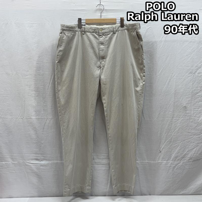 ポロバイラルフローレン Polo by RALPH LAUREN パンツ スラックス 90s PROSPECT PANT ポロチノ ワイド テーパード チノ パンツ ビッグサイズ 42インチ ワンポイント X ロゴ、文字 メンズ USED 古着 中古 50146200