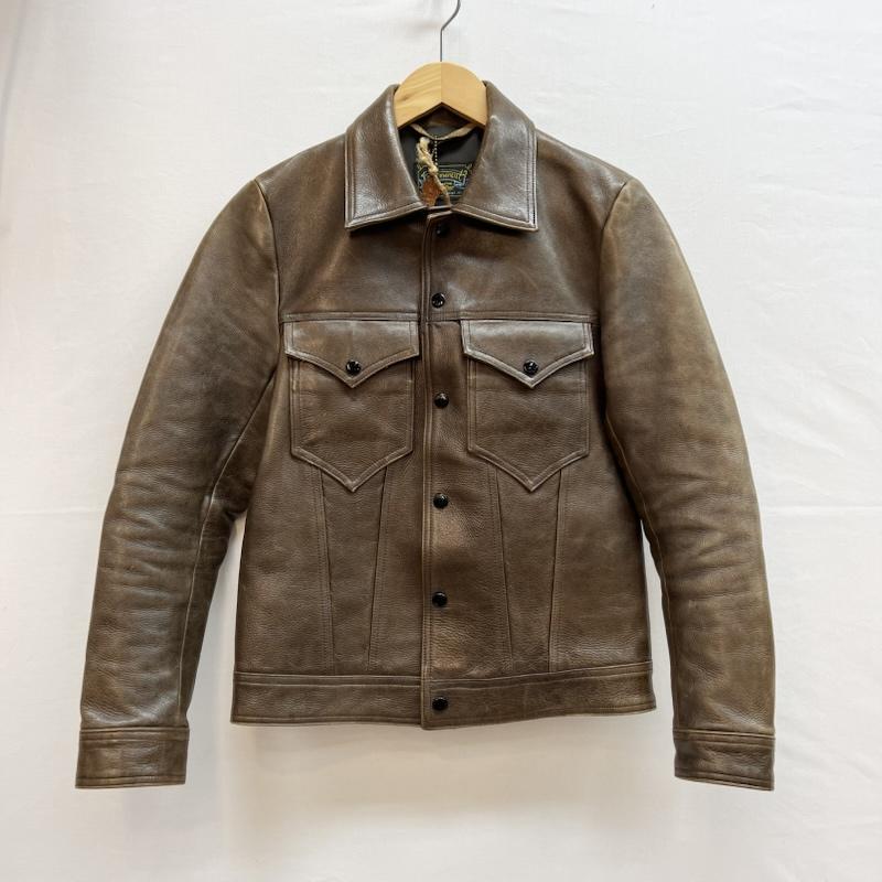 パーマネント PERMANENTE ジャケット、上着 レザージャケット Kickers キップ レザー ジャケット size32 - 茶 / ブラウン / brown メンズ USED 古着 中古 50146209