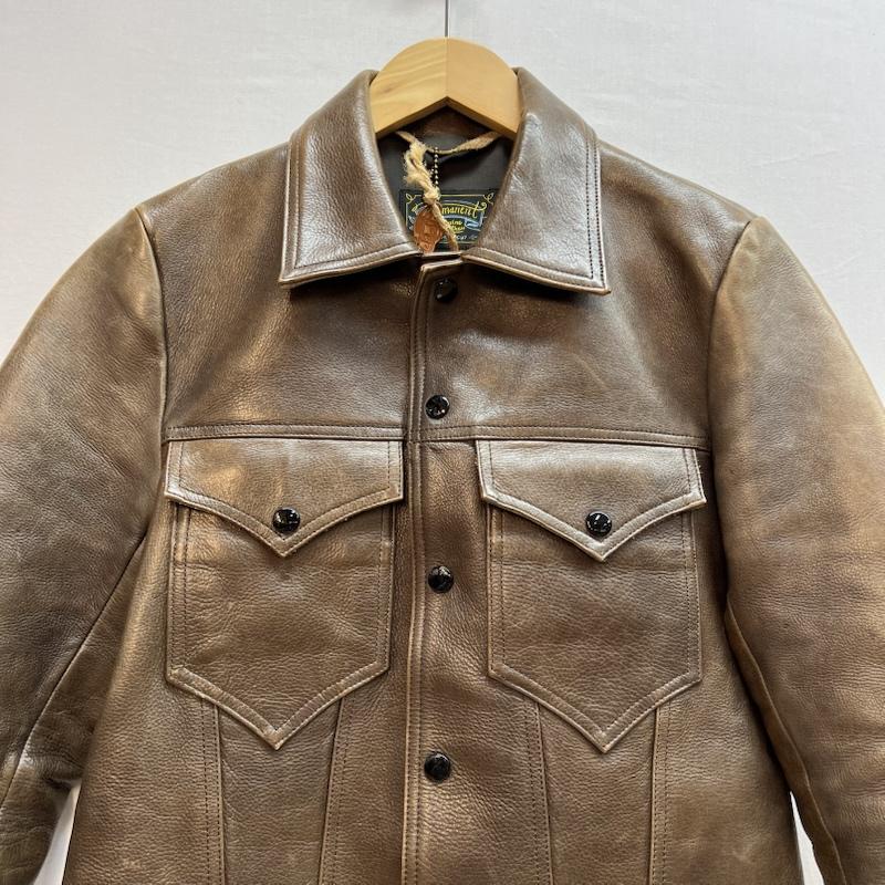 パーマネント PERMANENTE ジャケット、上着 レザージャケット Kickers キップ レザー ジャケット size32 - 茶 / ブラウン / brown メンズ USED 古着 中古 50146209