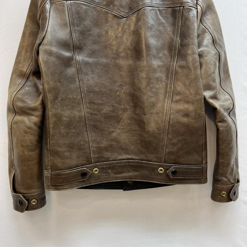 パーマネント PERMANENTE ジャケット、上着 レザージャケット Kickers キップ レザー ジャケット size32 - 茶 / ブラウン / brown メンズ USED 古着 中古 50146209